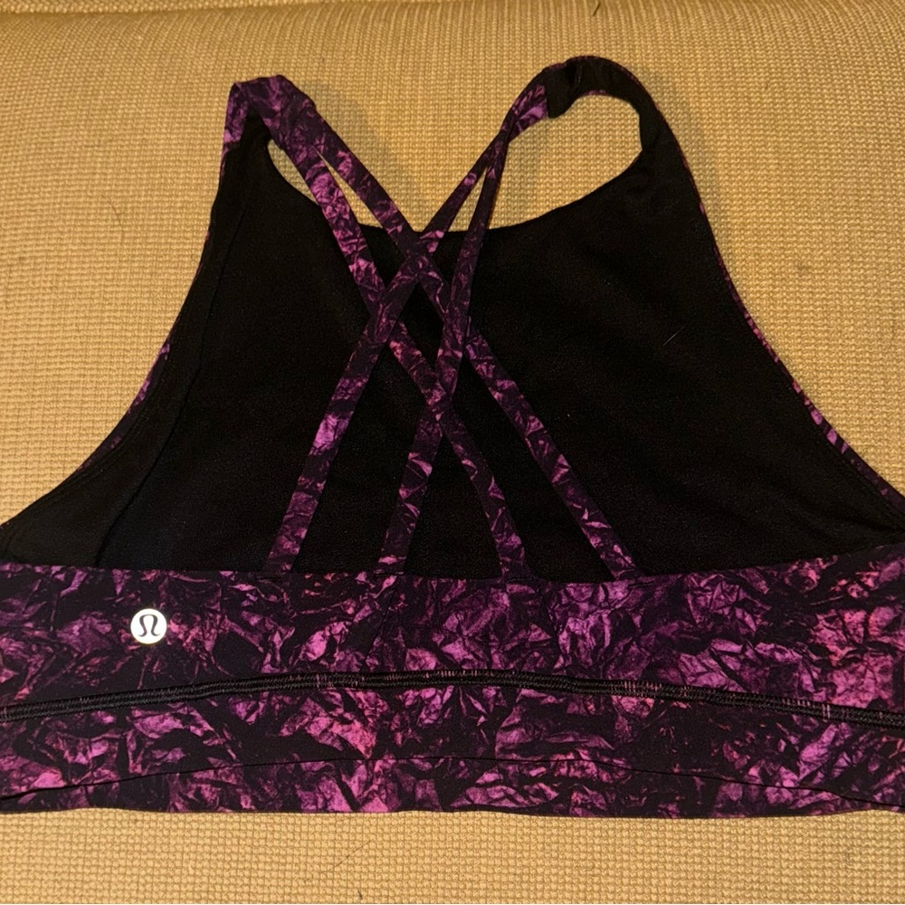 lululemon athletica Women's Black and Purple Sports Bra